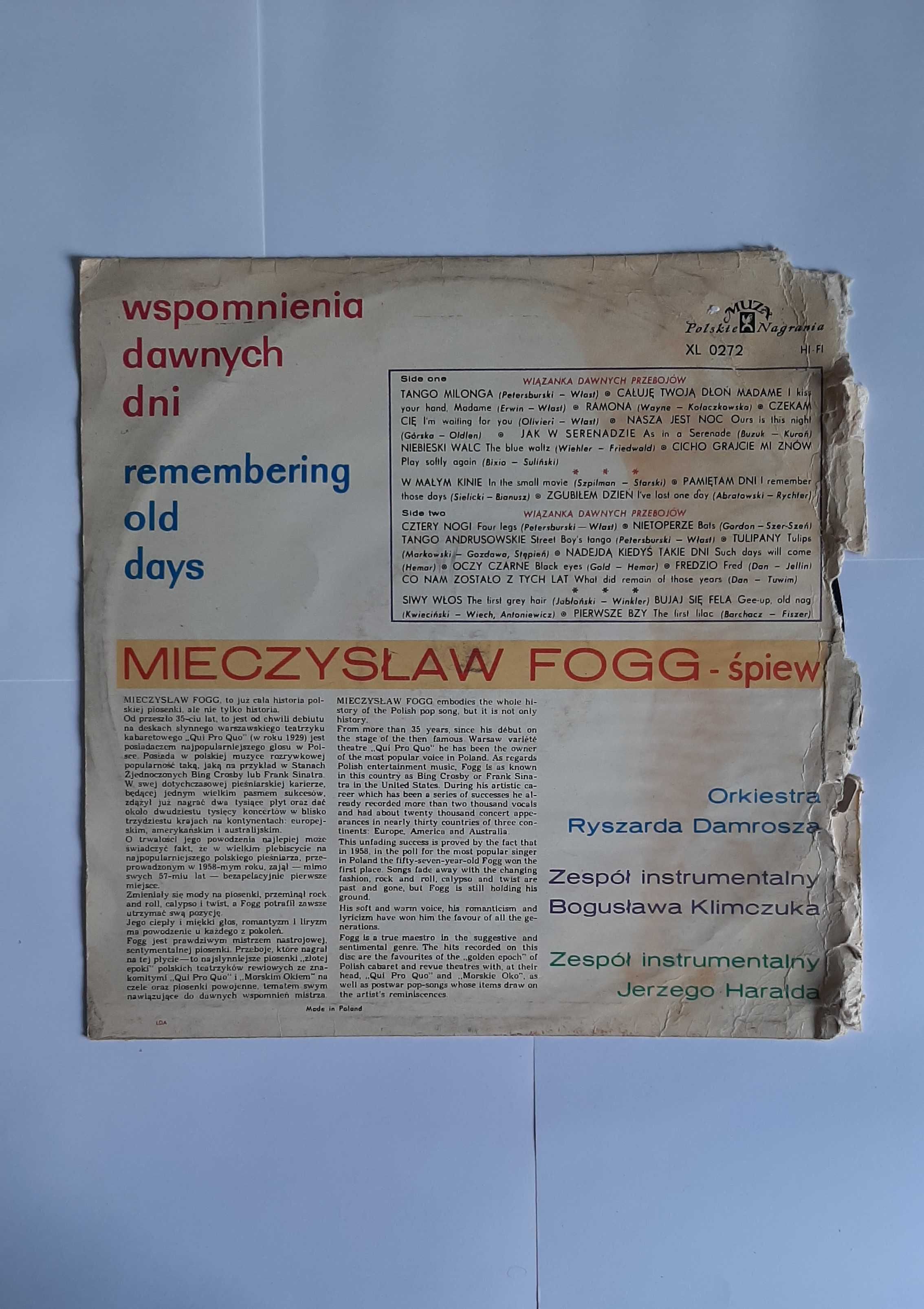 Mieczysław Fogg – Wspomnienia Dawnych Dni (Remembering Old Days)