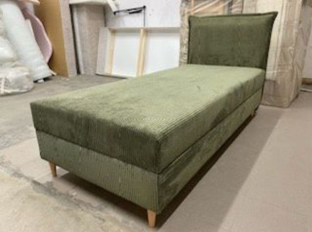 Nowość łóżko Kontynentalne styl loft nogi metalowe tkanina sztruks