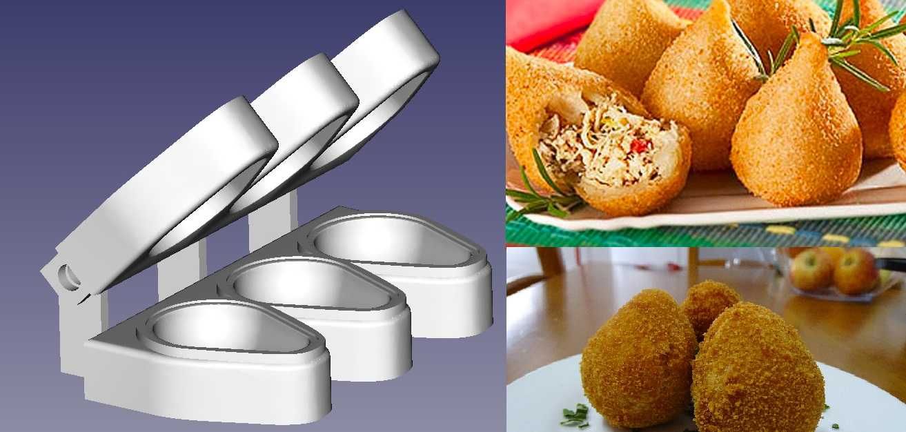 Fabrica de Coxinha de Galinha, Molde Coxinha de Frango 20g 50g 70g