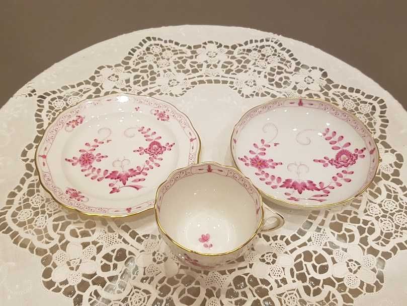 Zestaw śniadaniowy, trio (215 ml) porcelana królewska Miśnia (Meissen)