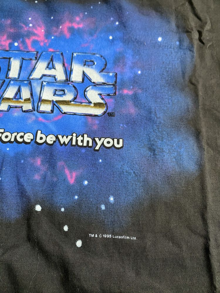 Винтажная футболка мерч Star Wars 1995 May the Force be with you