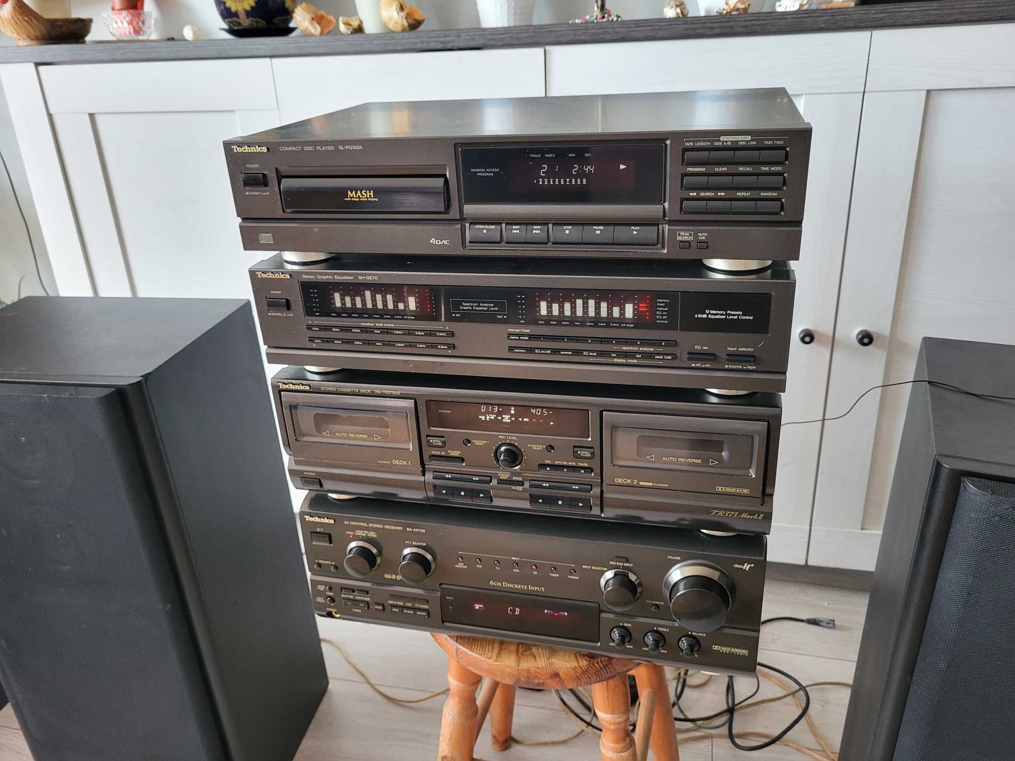 Wieża Technics korektor SH-GE70 Deck RS-TR 373 CD SL-PG100  SA-AX730