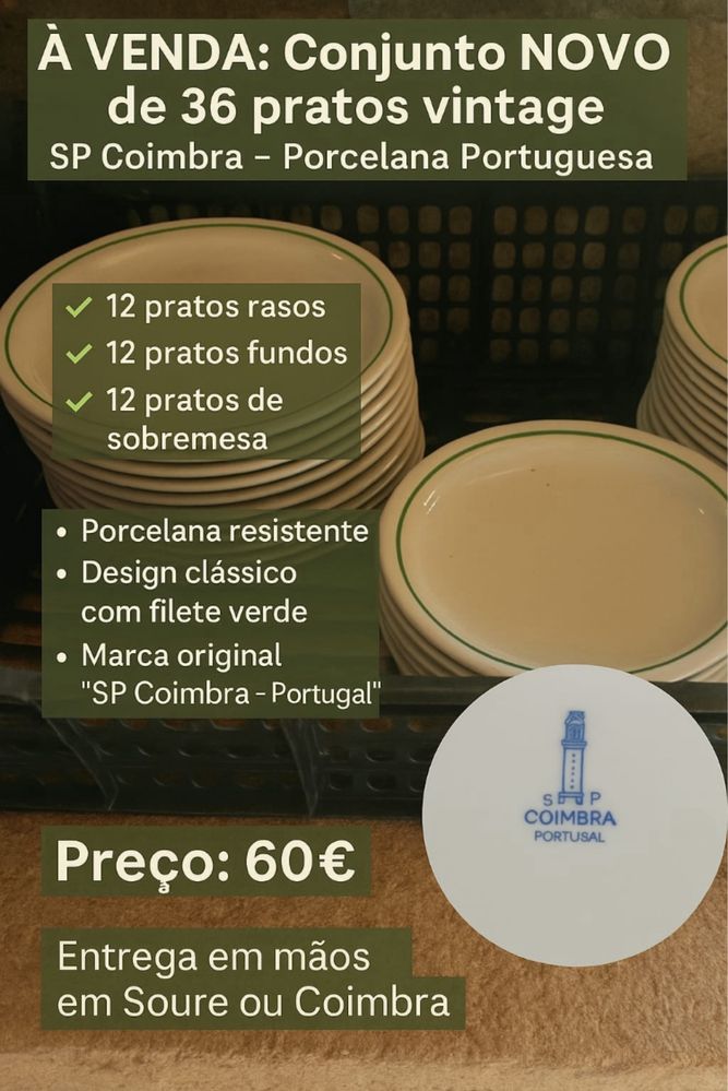Conjunto de 36 pratos