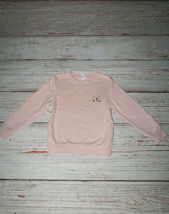 (203) Bluza r. 128 nierozpinana pudrowy róż 100% bawełny