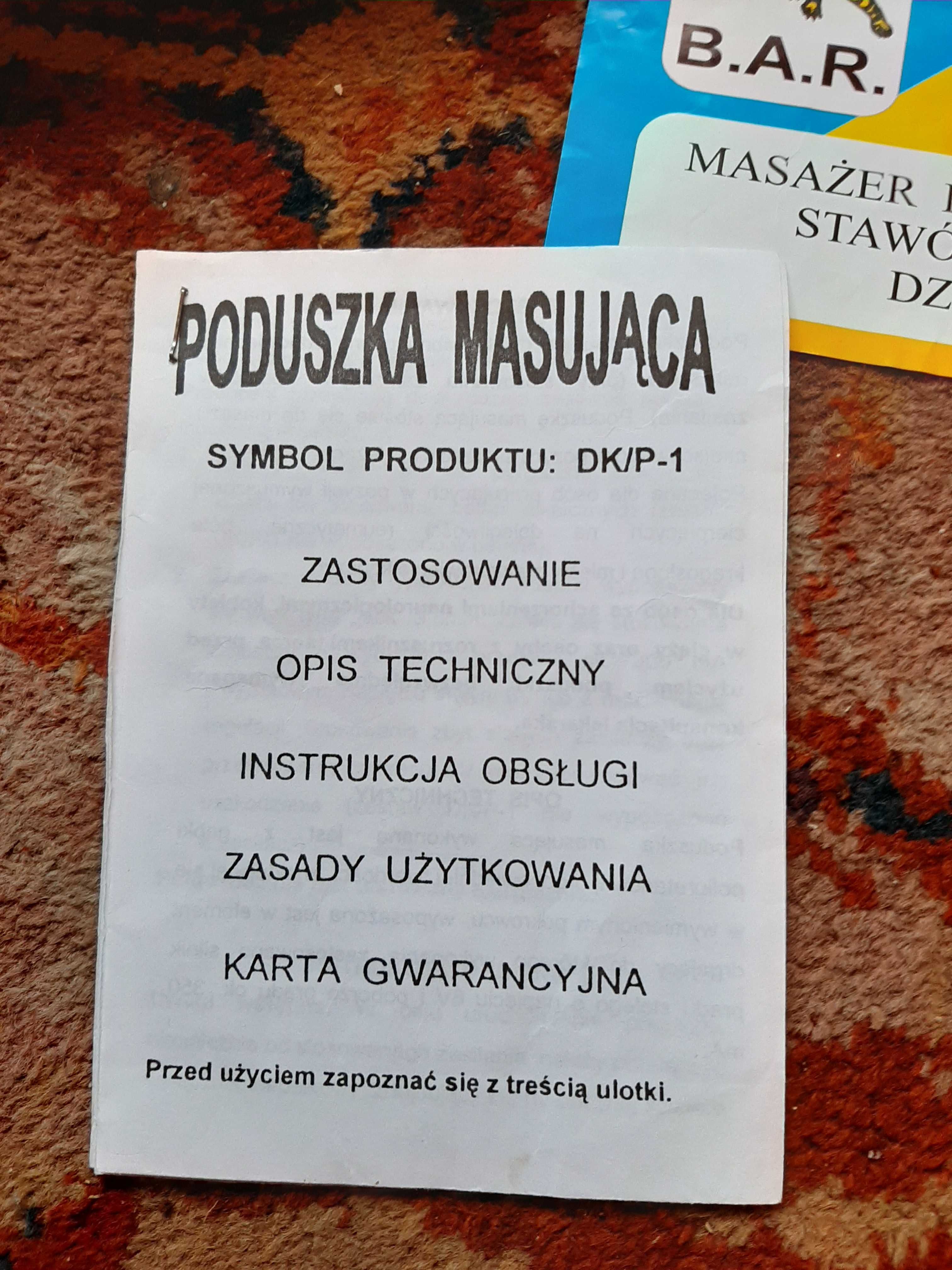 Poduszka masująca z zasilaczem masażer do pleców stóp