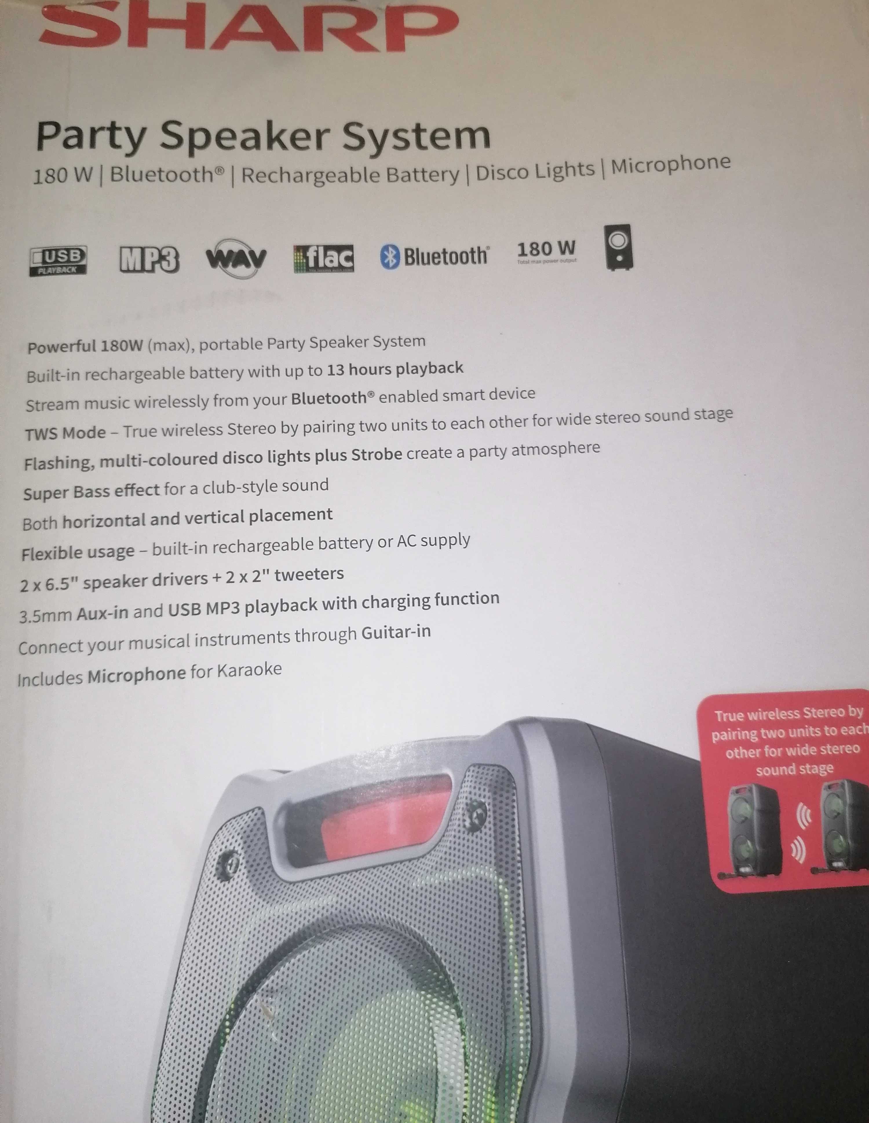 Coluna bluetooth Sharp PS-929 Speaker System