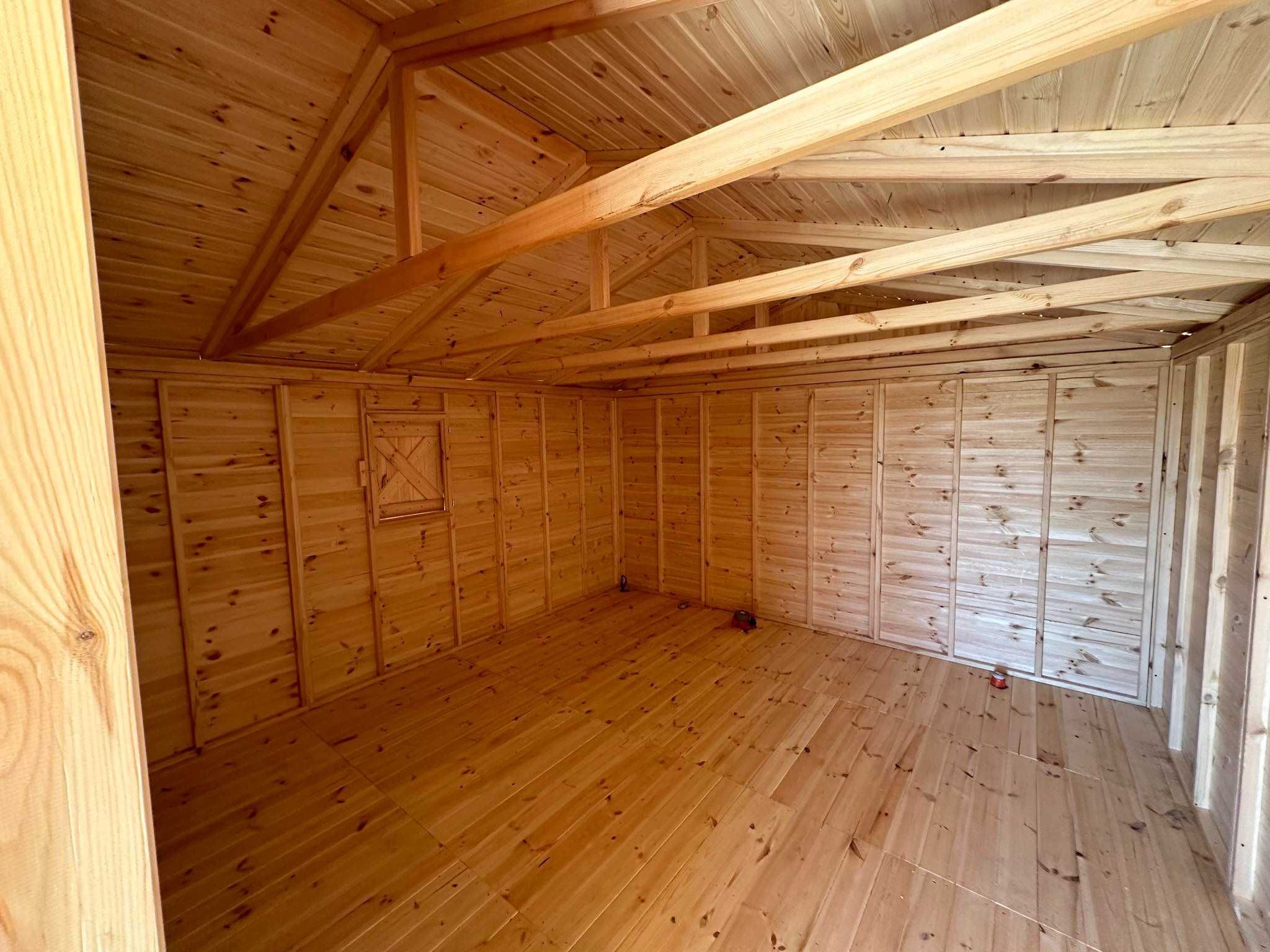 Domek letniskowy drewniany narzędziowy altana ogrodowa na ROD 6x4 m