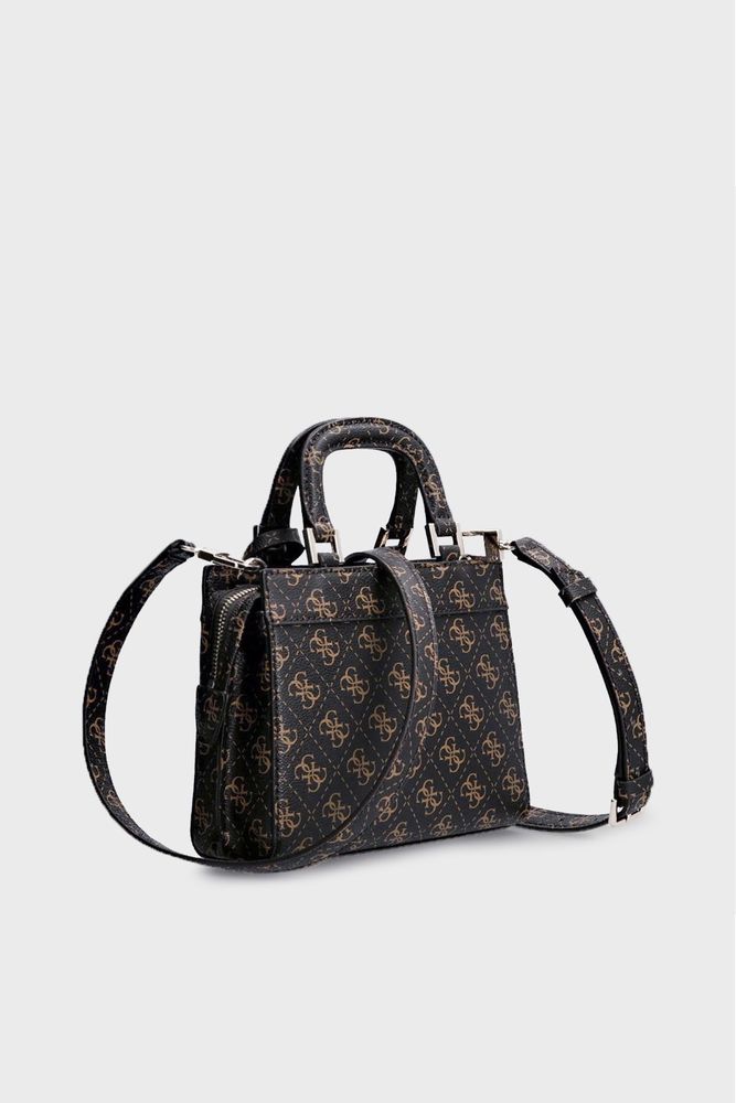 Torebka Guess Katey Mini brązowy monogram