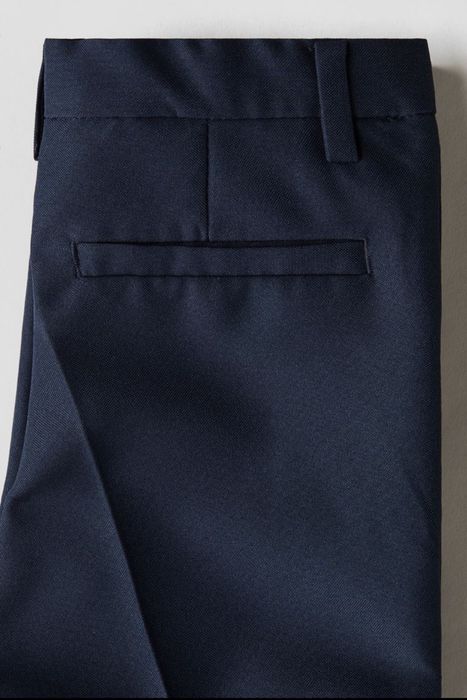 NEXT Nowe eleganckie garniturowe Spodnie Slim Fit granatowe roz.  128