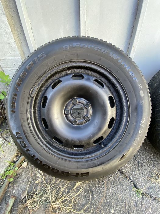 Продам резину с дисками 5х100 зима 195/65 r15 Bridgestone