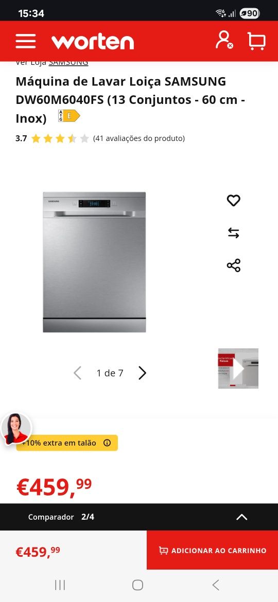 Máquina de Lavar Louça SAMSUNG (NOVO)