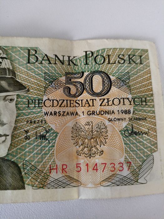 Banknot 50zl PRL 1998 seria HR