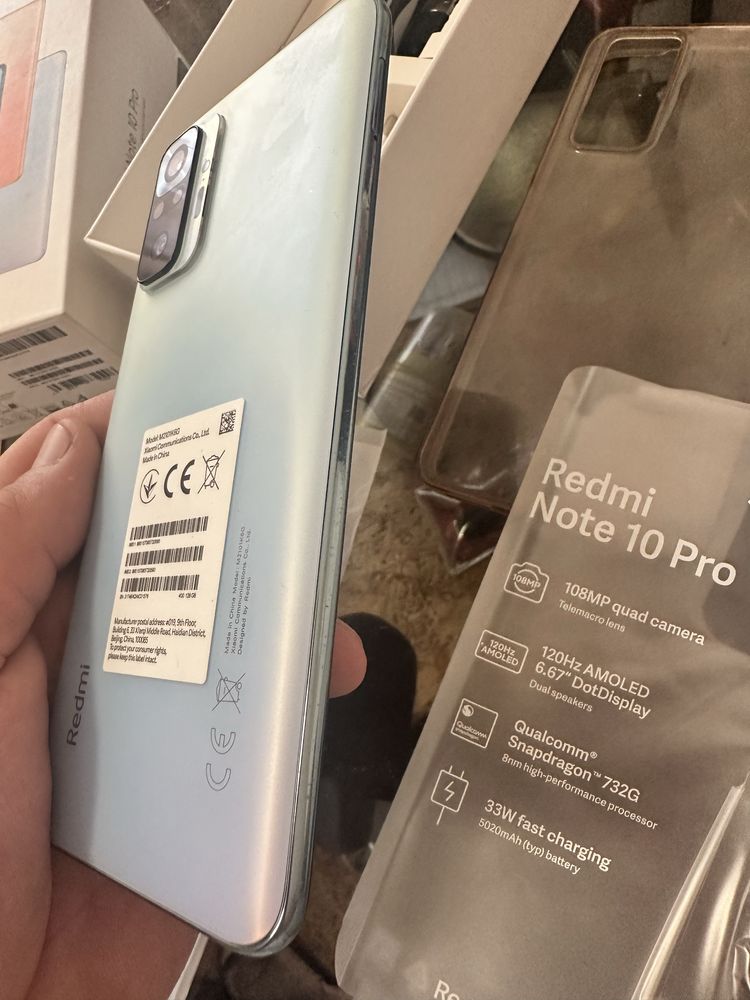 Чек, коробка/Xiaomi Redmi Note 10 Pro 8+5/128| 108 Мп | AMOLED | 120Hz