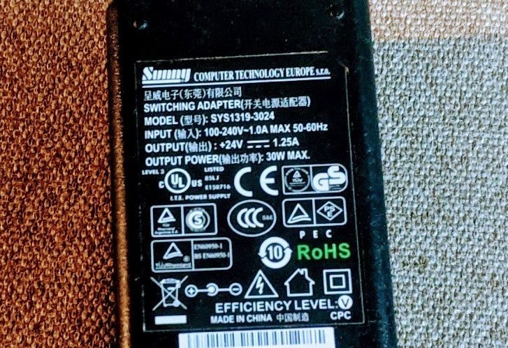 Блок питания (зарядное) 30W 24V 1.25A  Sunny SYS1319-3024