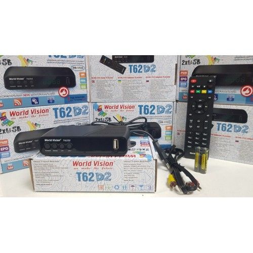 Новый Приставка Т2 тюнер применик World Vision T62D2 DVB-T/T2/C YouTub