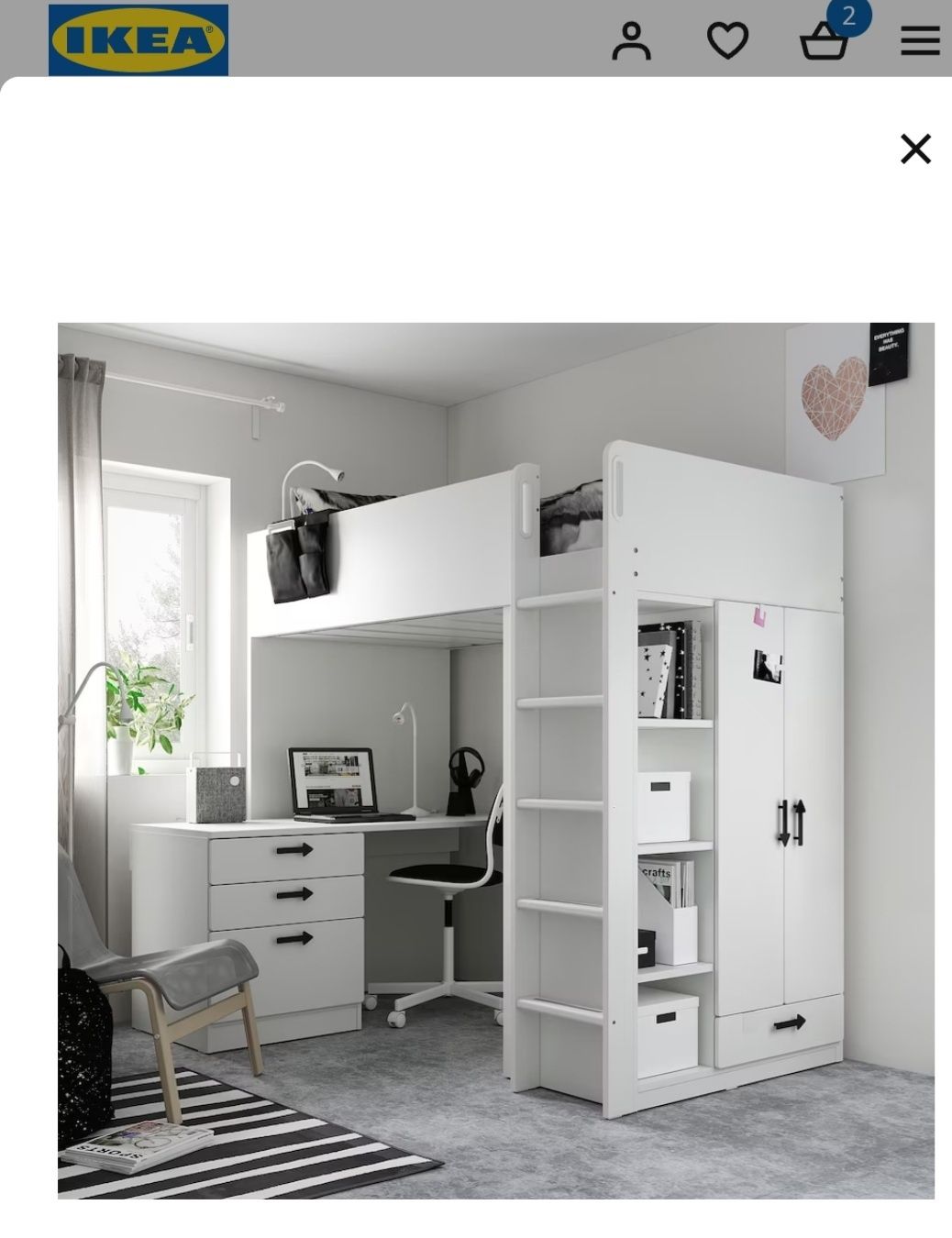 NOWA 1 sztuka Smastad biały front szuflada 15x60cm IKEA do biurka