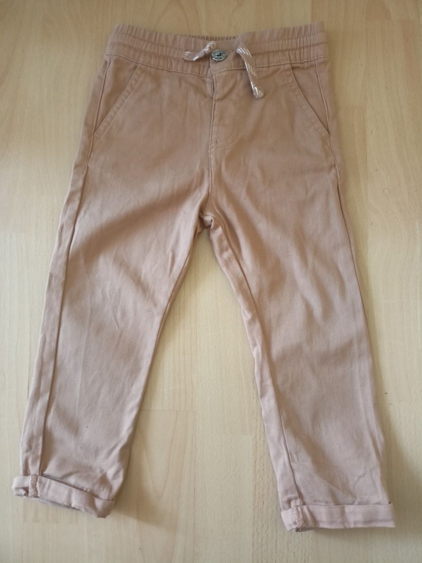 Spodnie eleganckie odświętne dżinsowe jeansy brązowe 92,98