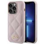 Etui Guess Quilted Metal Logo Na Iphone 15 Pro - Różowe