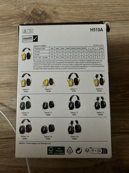 3M Peltor Optime H510A Nowe nauszniki