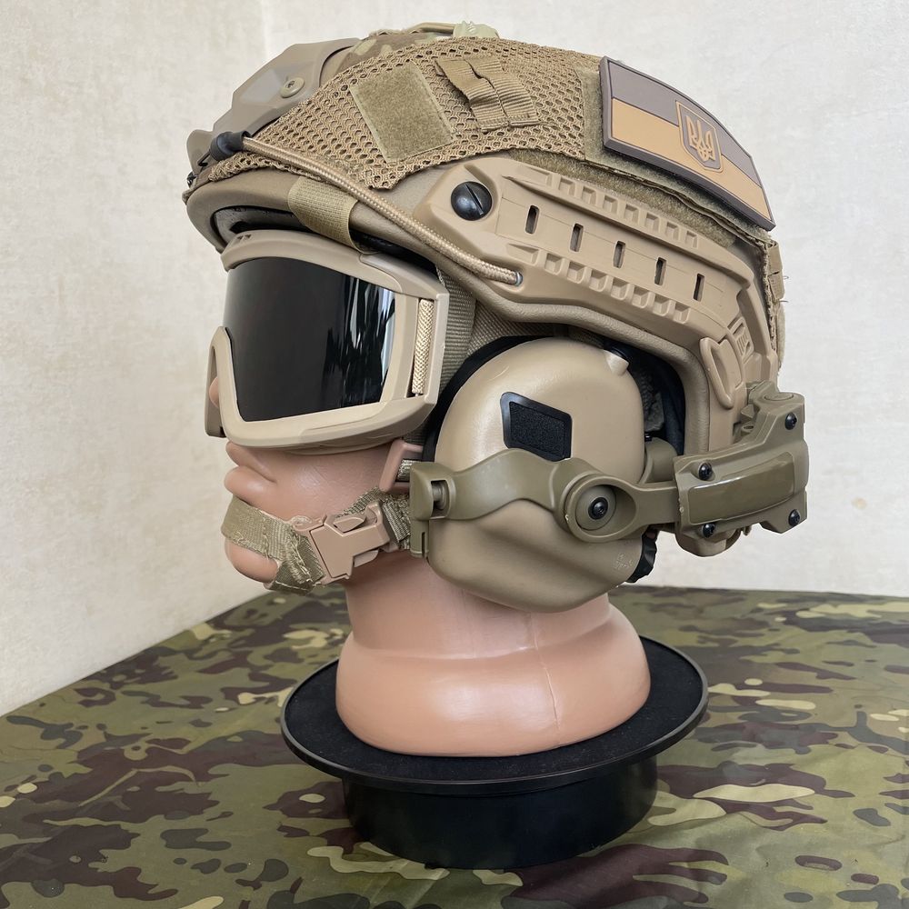 Комплект Шолом FAST Helmet каска шлем NIJ IIIA + Навушники