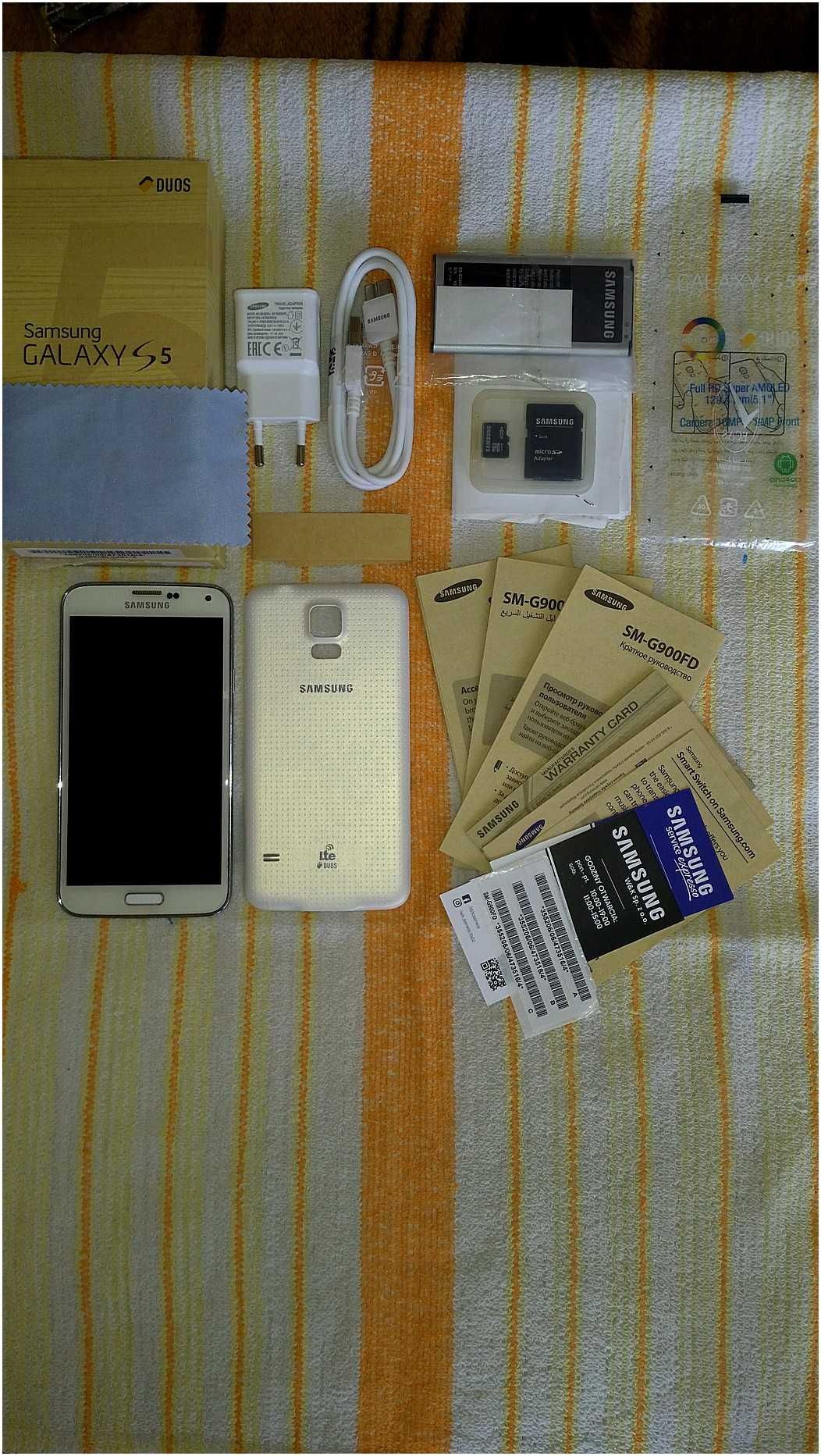 | Samsung Galaxy S5 Duos Dual | 4G LTE | SM-G900FD | Shimmery White  |