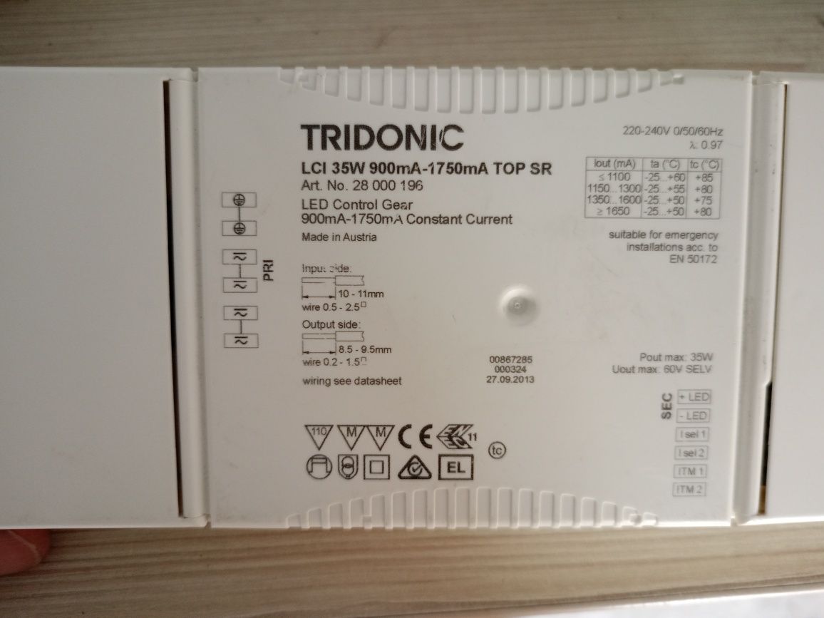 Tridonic LCI 35W 900mA -1750mA TOP SR