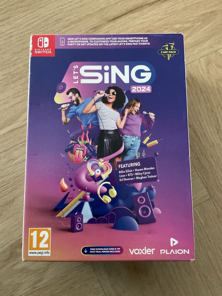 switch let's sing 2024 w zestawie z 2 mikrofonami nowe w folii