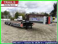 Mega Niskopodłoga dł. 9.50 m, 4 x załębienia na koła, ład. 43 T !!!  DO JAZDY - naczepa "JUMBO" tylko 8,900 kg wagi - zamki kontenrowe !!!
