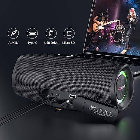 ПОТУЖНАААА!!!  Портативна Bluetooth-колонка ZEALOT S56 TWS з LED-під