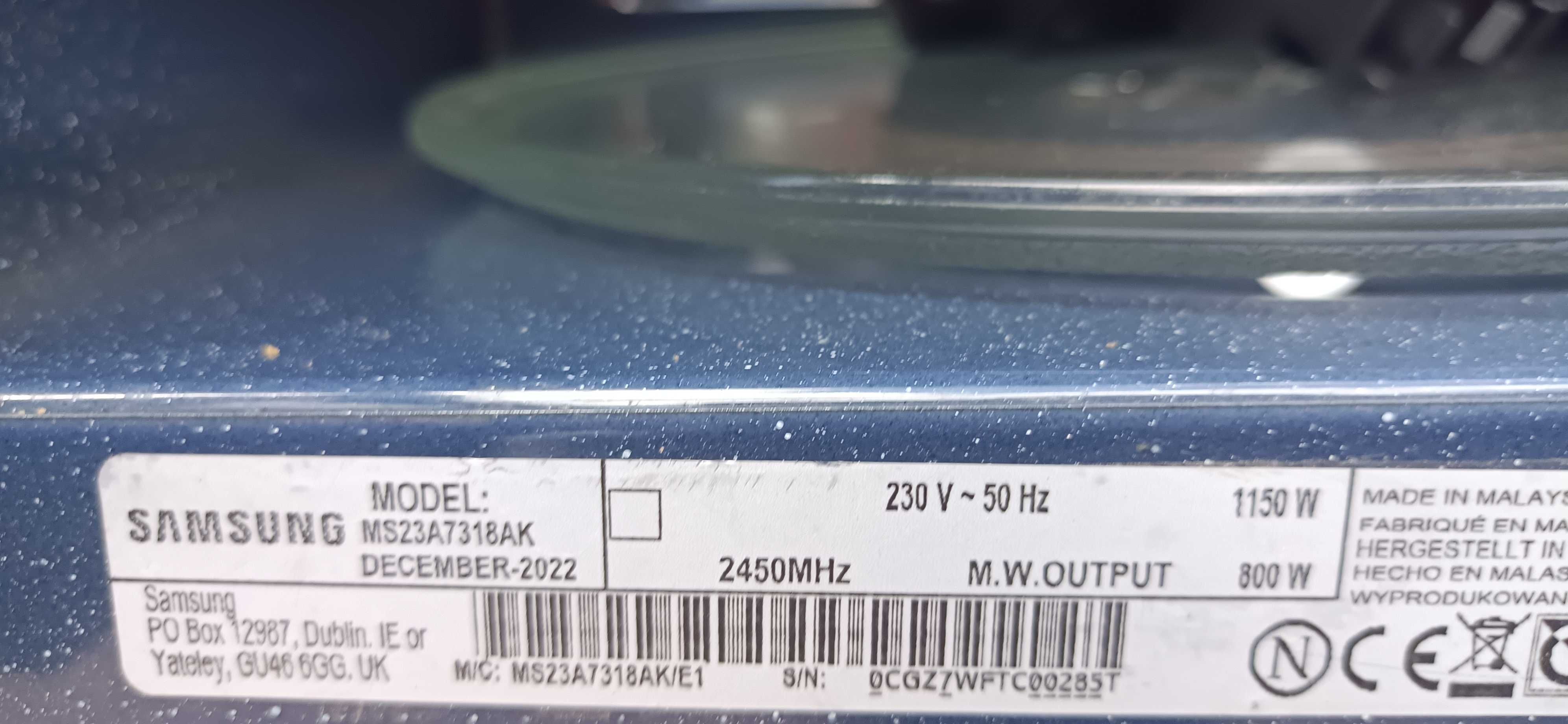 Kuchenka mikrofalowa Samsung MS23A7318AK do zabudowy