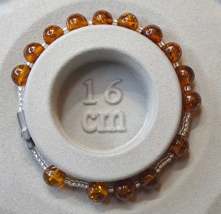 Bransoletka różaniec, dziesiątka różańca, BURSZTYN bałtycki #1015