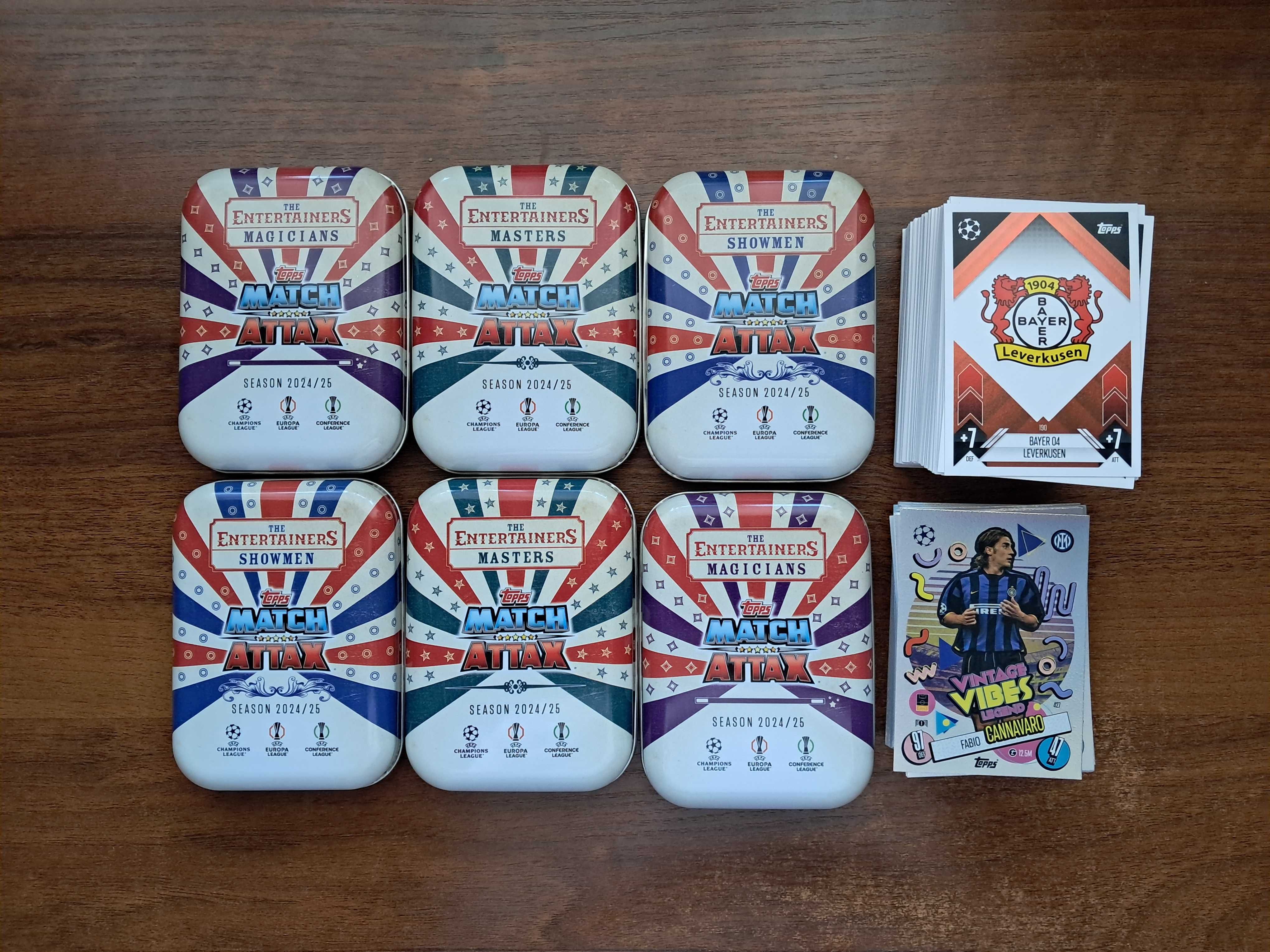 Topps Match Attax 2024/25 Zestaw Małe puste puszki plus 100 kart Nowe