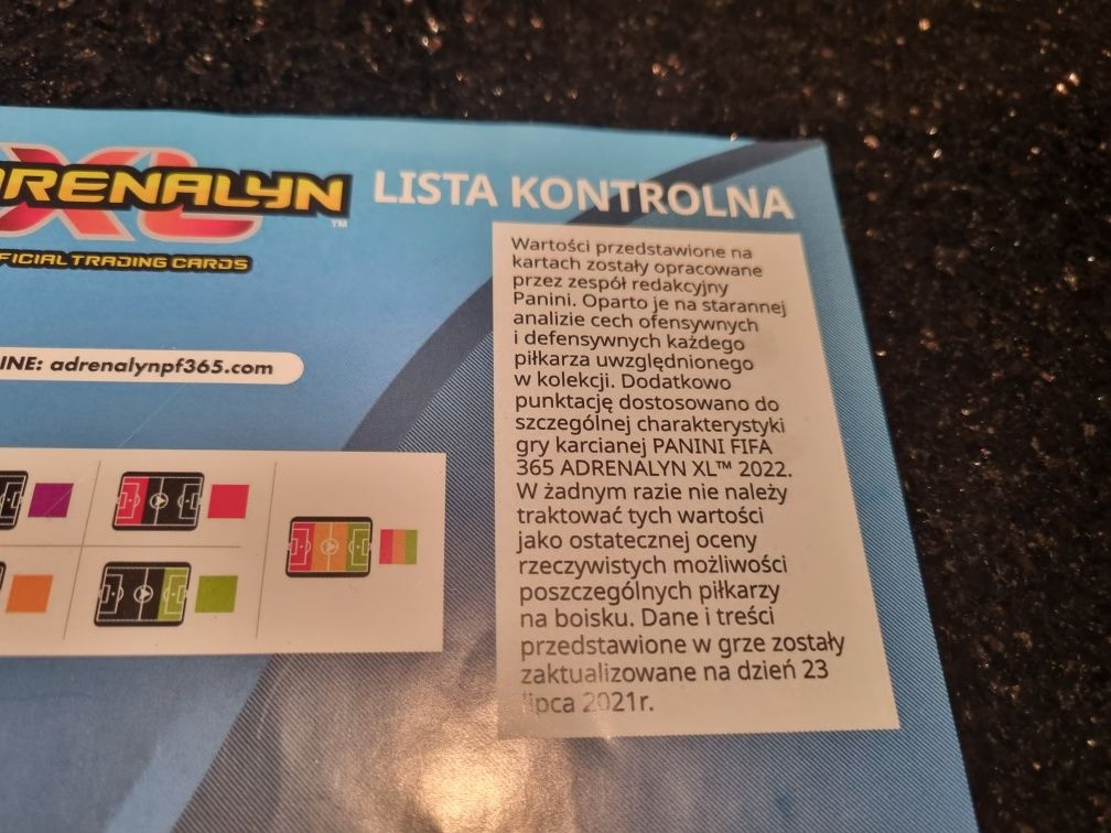 Lista kontrolna Panini FIFA 365 Adrenalyn XL 2022 na dzień 23 lipca 21