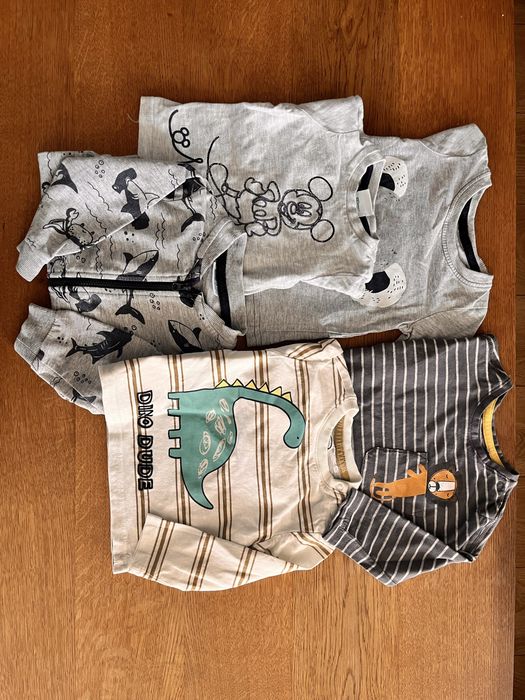 4 bluzki długi rekaw + bluza 74