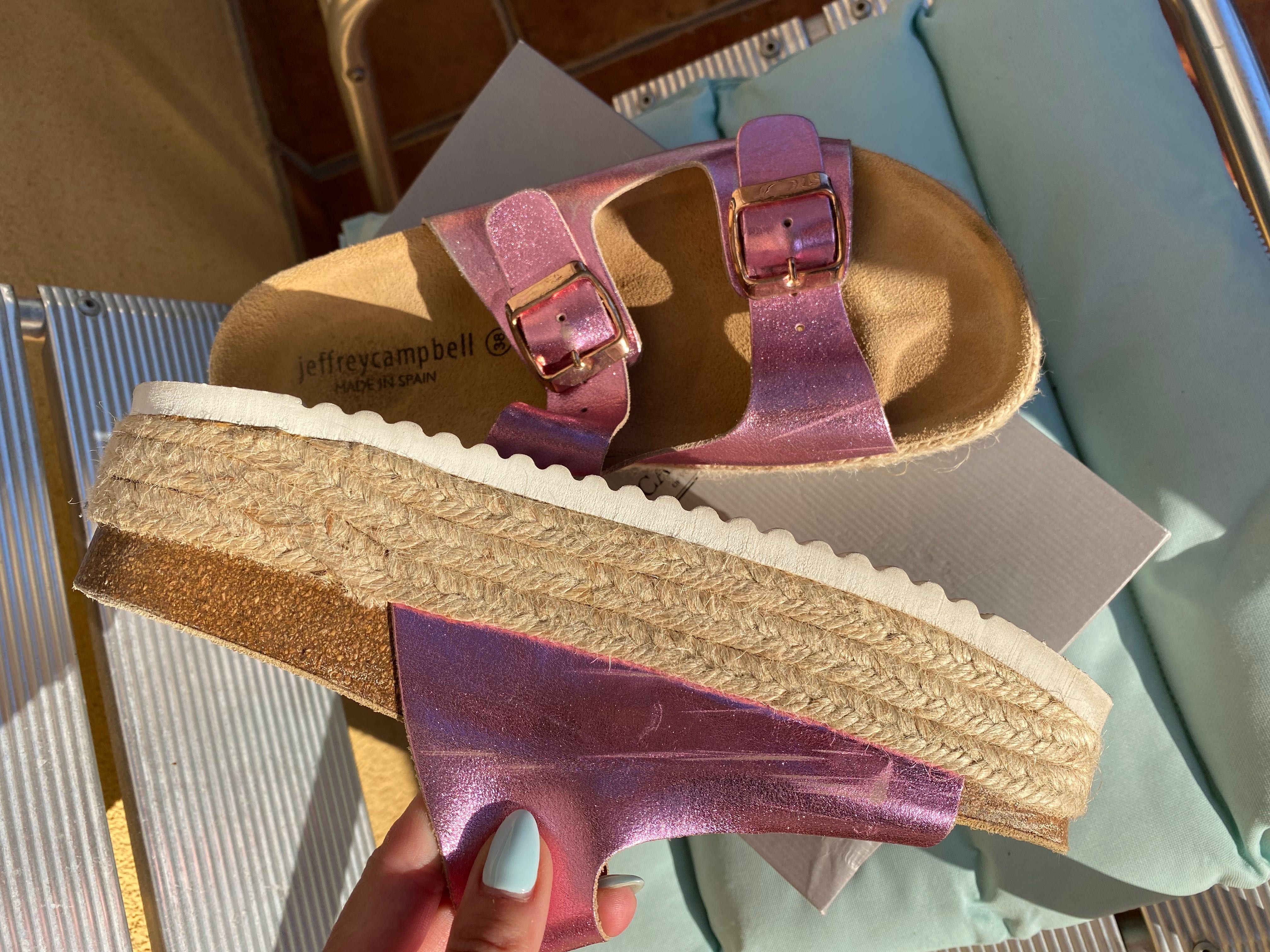 Jeffrey Campbell klapki Plato koturny espadryle neon flo fluo 38 39