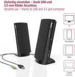 Hama E80 Głośniki komputerowe USB 2.0 PC 2.5W AUX wejscie słuchawkowe