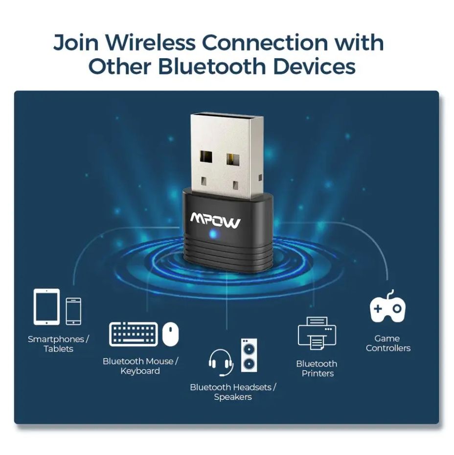 Адаптер для ПК USB Bluetooth 5,0 Mpow (BH456A)