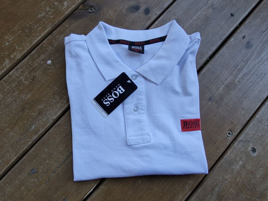 2xl  nowa koszulka męska biała polówka bo.s s  kołnierzyk guziki