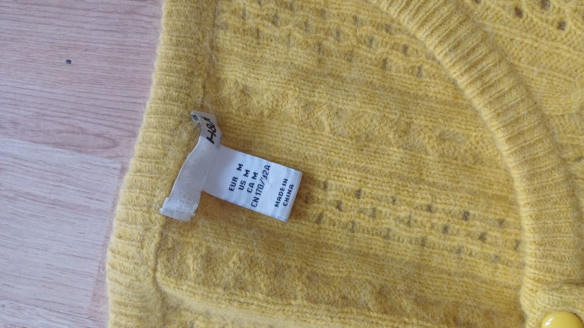 Sweterek damski 50% angora żółty ciepły miękki