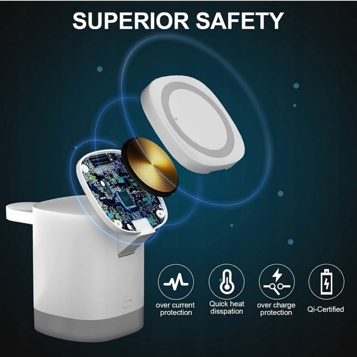 Magnetyczna stacja ładująca 3w1 do iPhone , AirPods, iWatch - biały