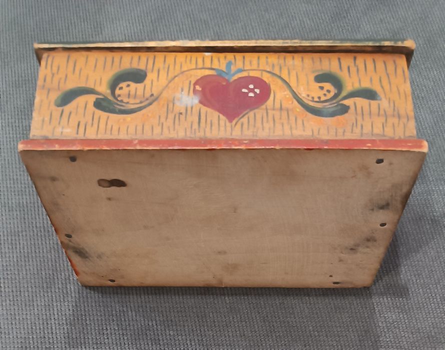 Vintage szkatułka ludowa ręcznie malowana, druga połowa XX w.