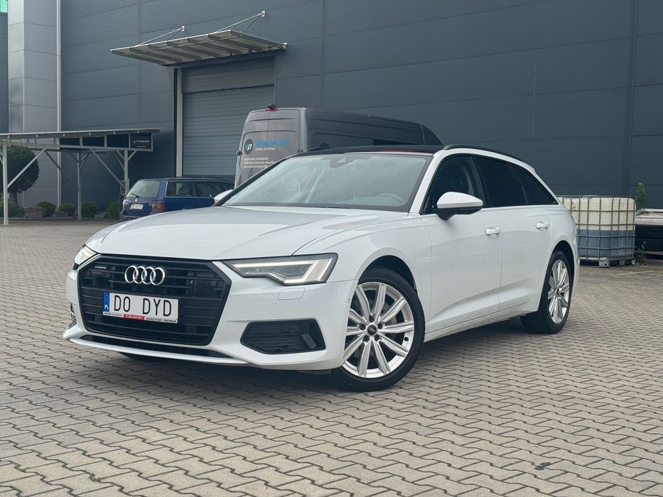 Audi A6 Avant schwarz pakiet SPORT MATRIX hak 19" B&O ambiente PANORAMA FV23%