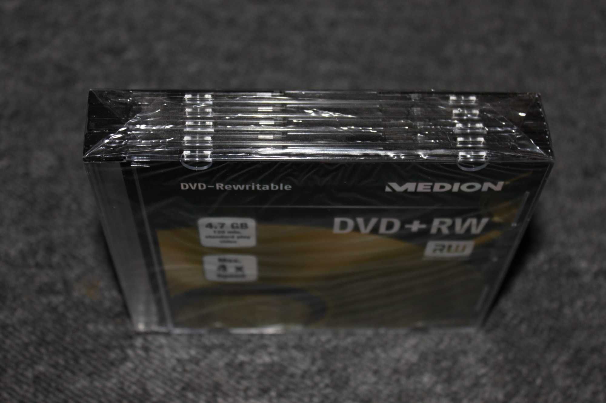 5 płyt DVD+RW MEDION do filmów idealne