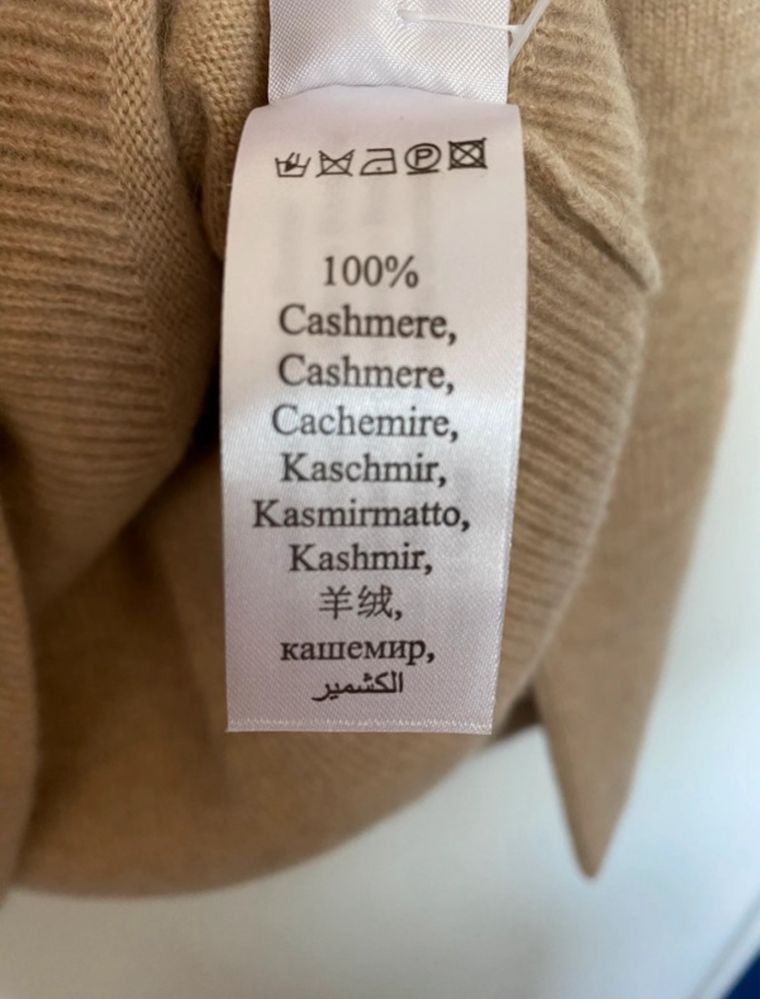 Kaszmirowy damski sweter półgolf piaskowy Dee Ocleppo rozmiar M nowy!