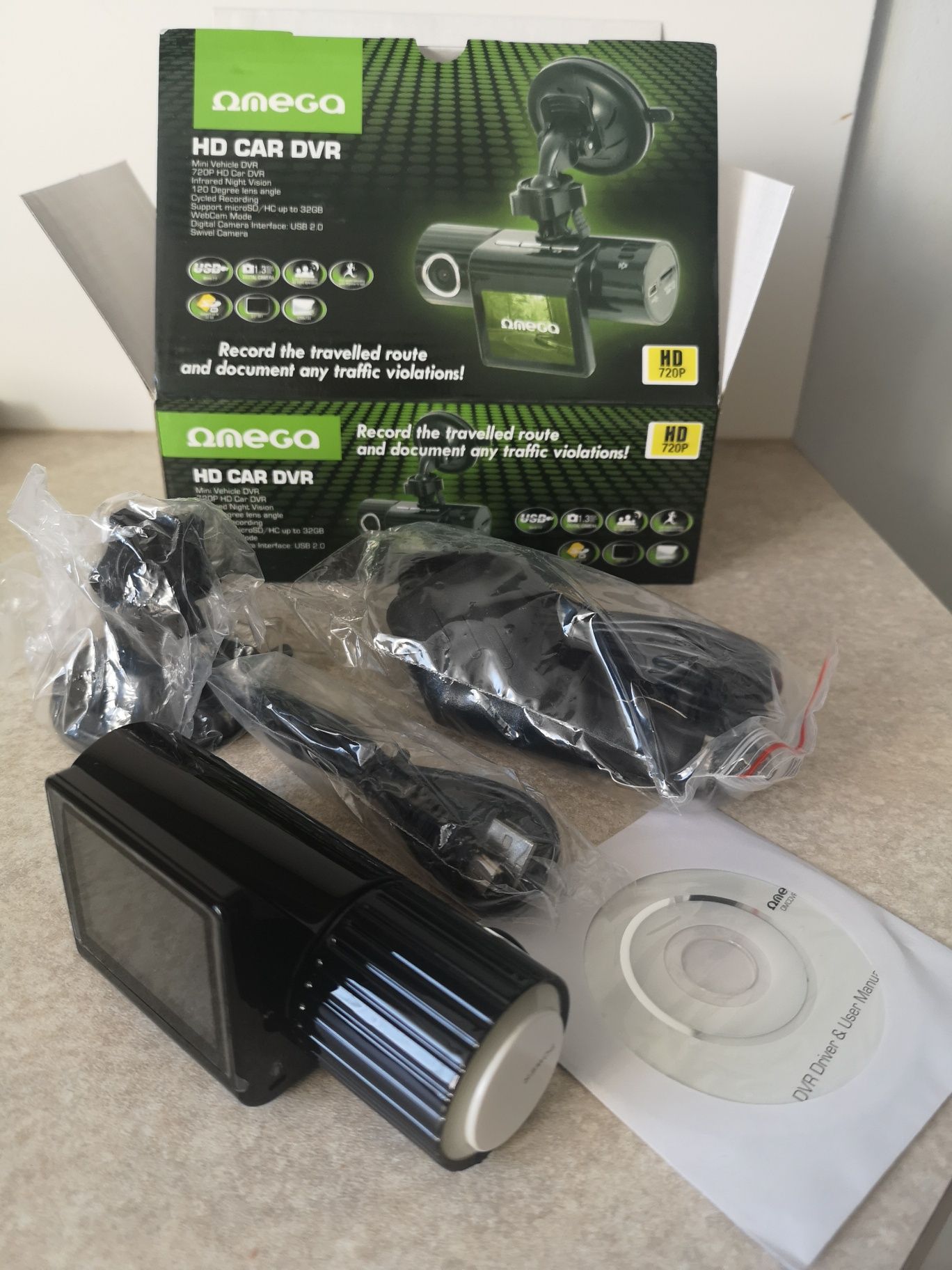 Omega OMDVR210 Kamera dvr rejestrator samochodowy nowa HD720P