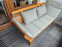 Sofa ogrodowa drewniana - 165/210 cm - Beliani