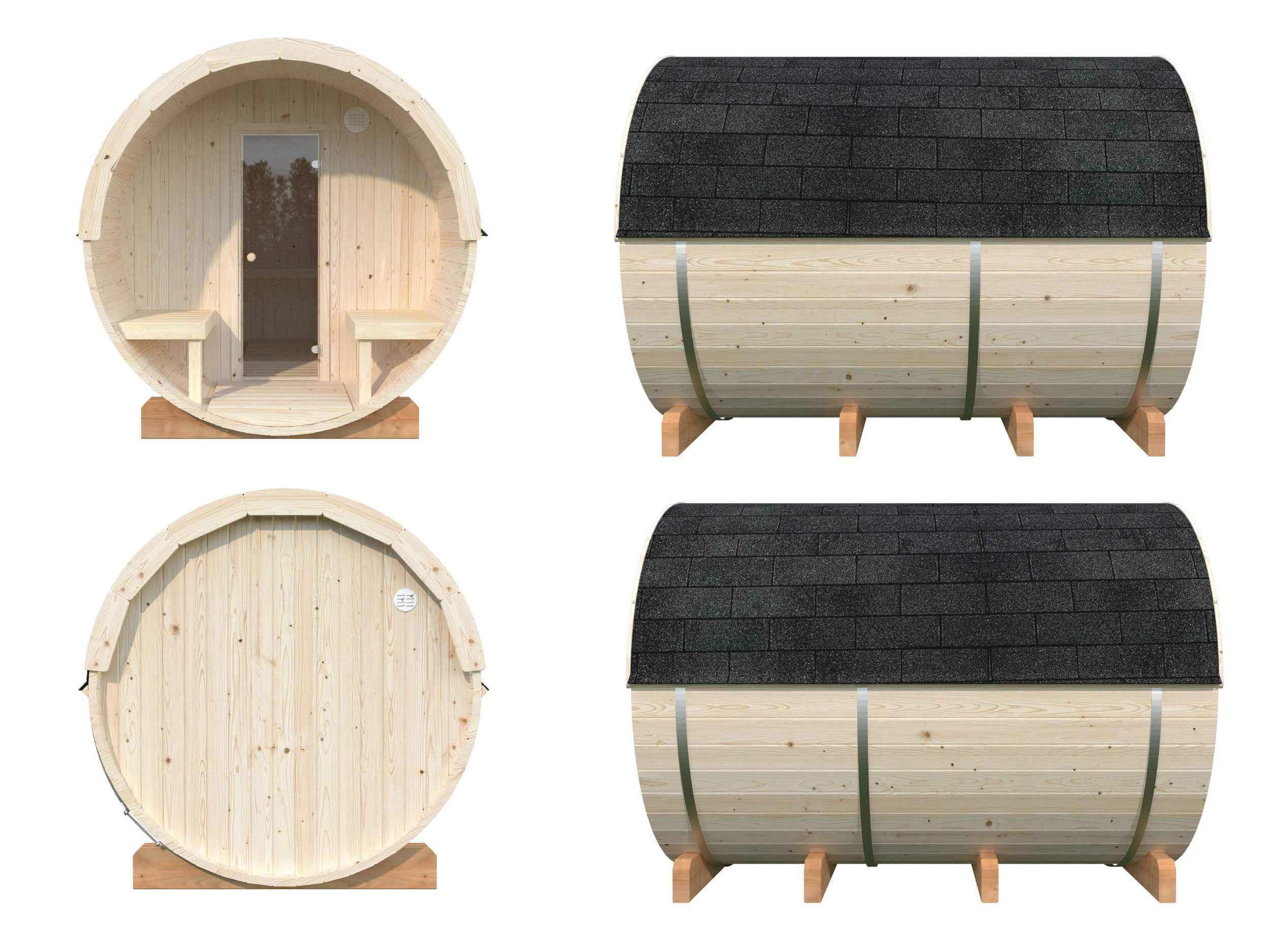 Sauna ogrodowa beczka, świerk skandynawski