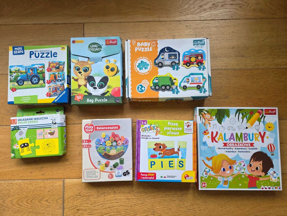 Zestaw puzzli i gier edukacyjnych 3+