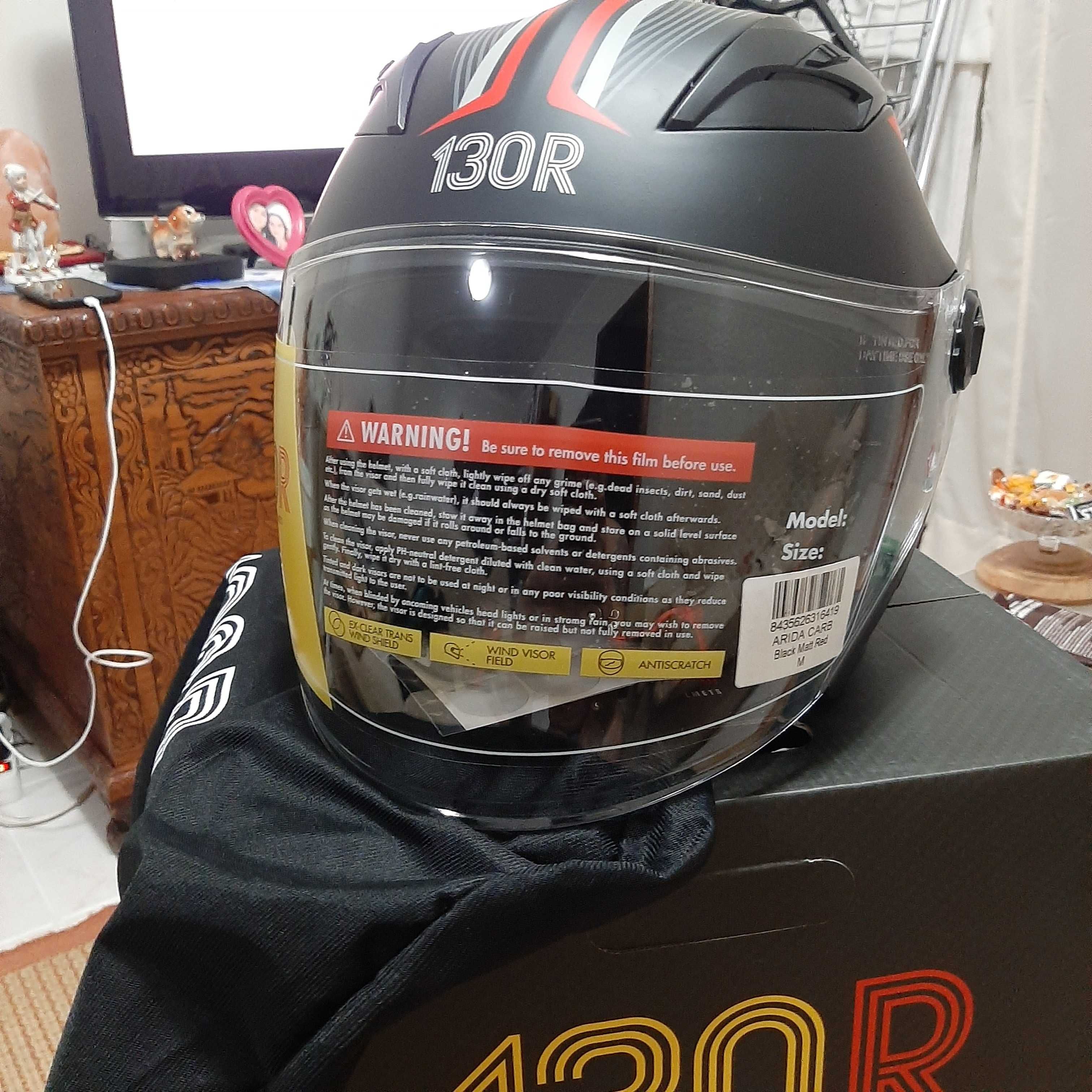 Capacete 130R Arida Matt Black/Red novo