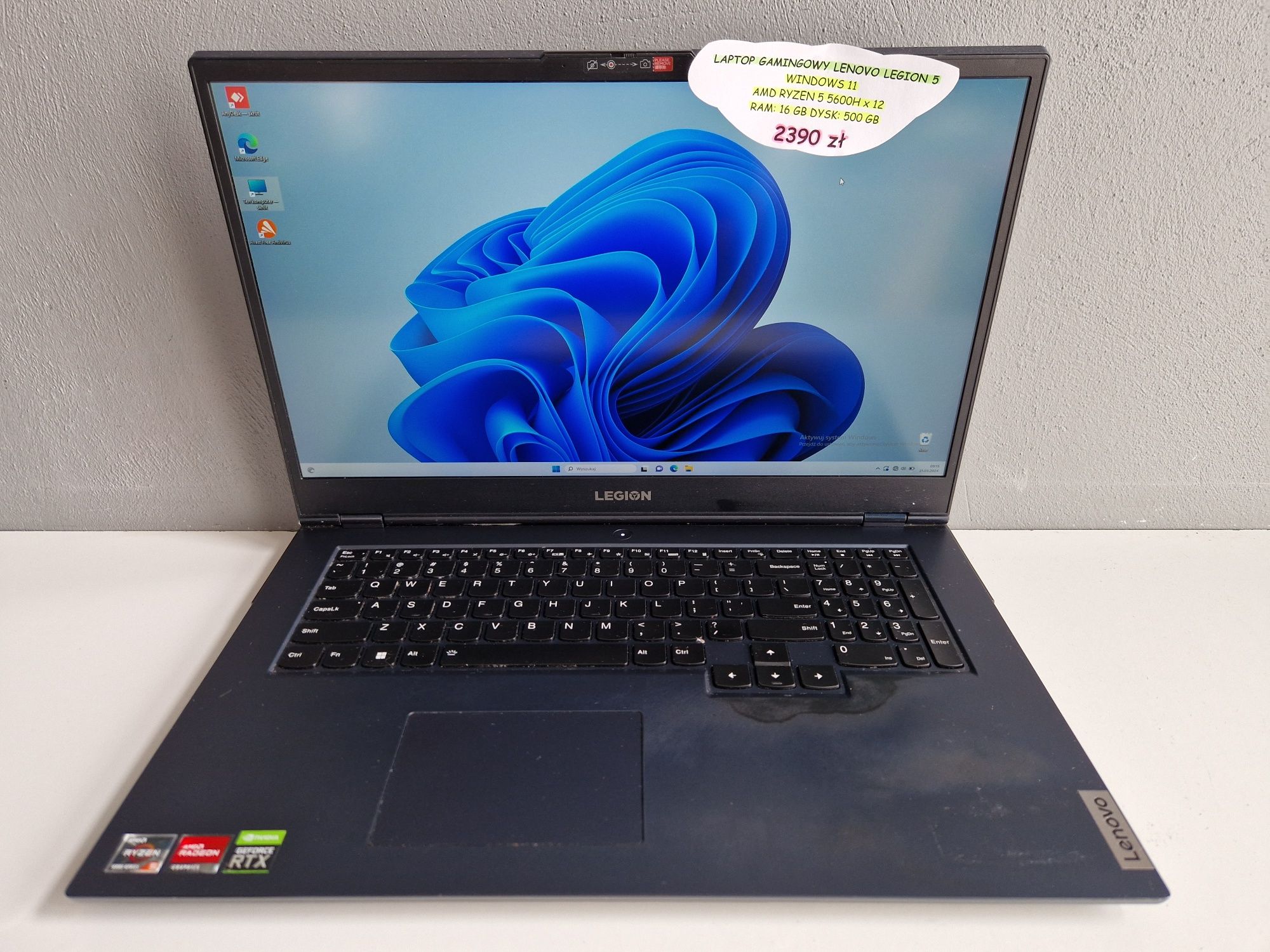 Laptop gamingowy Lenovo Legion 5 16/512 GB AMD Ryzen 5